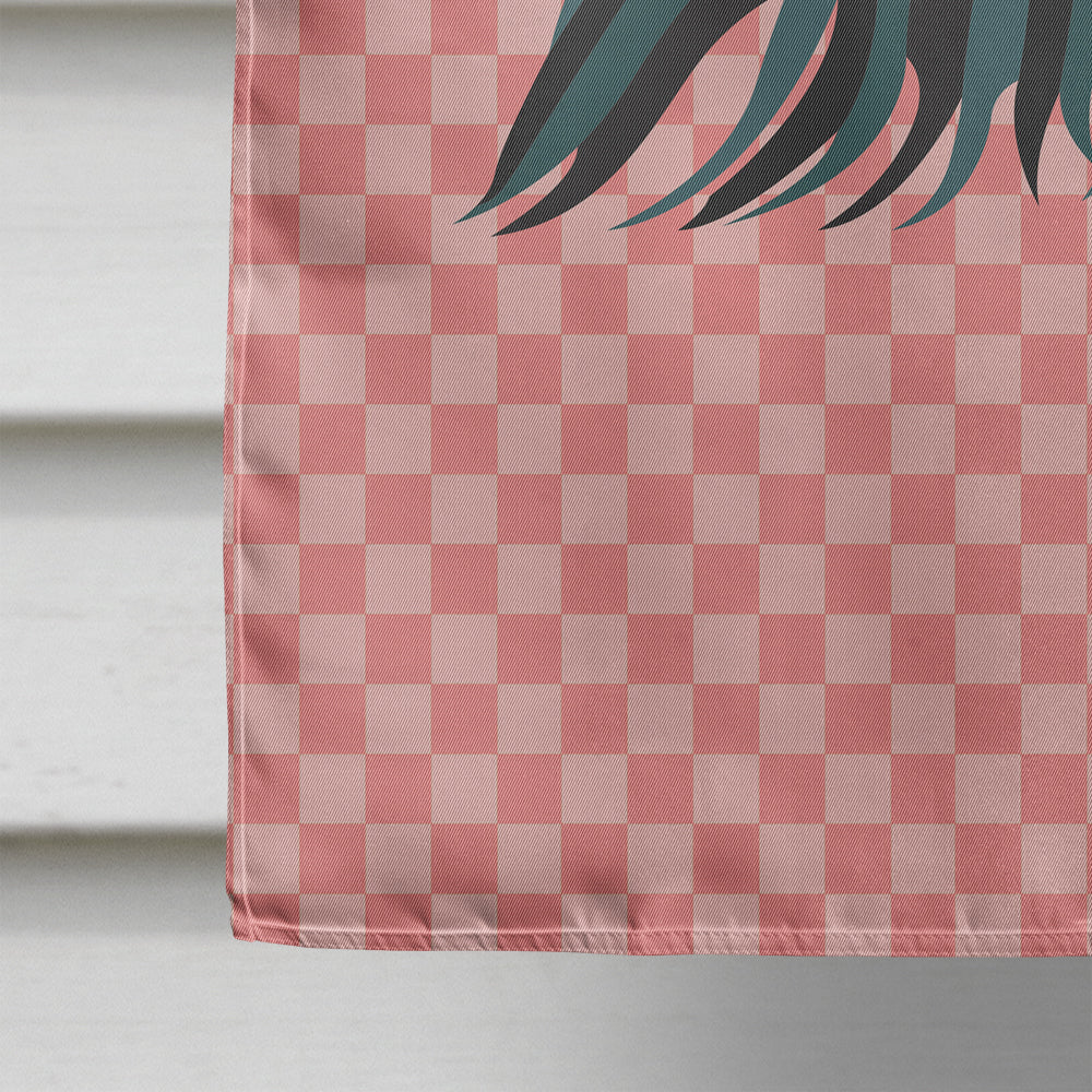 Sumatra Chicken Pink Check House Flag 28x40 Porch Sleeve Pole Decorative Outside Yard Banner Artwork Wall Hanging, Polyester
