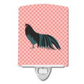 Sumatra Chicken Pink Check Ceramic Night Light Compact, UL-Certified, Ideal for Bedroom, Bathroom, Nursery, Hallway, Kitchen, 6x4x3, Multicolor