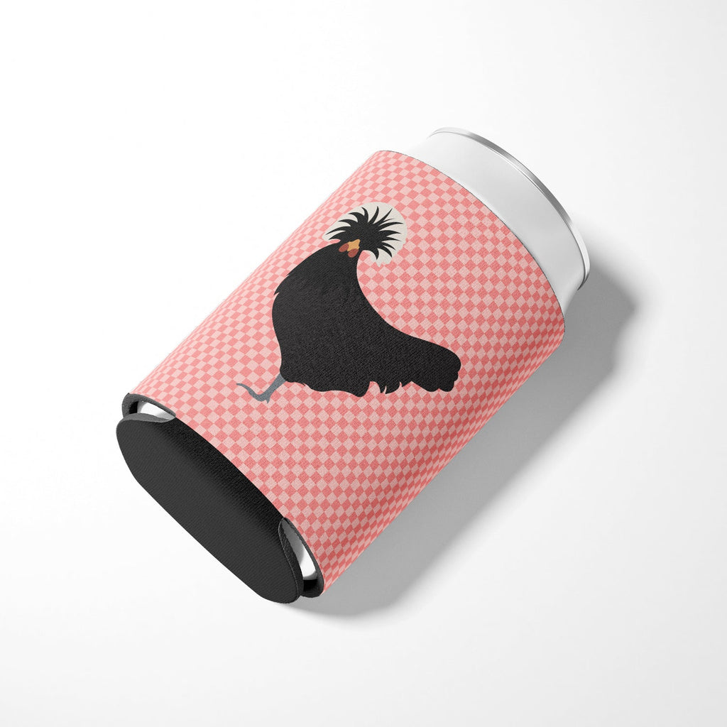 Polish Poland Chicken Pink Check Can or Bottle Hugger Cooler Sleeve for Standard 12 oz Cans, Insulated Foam Beer & Soda Can Hugger Reusable