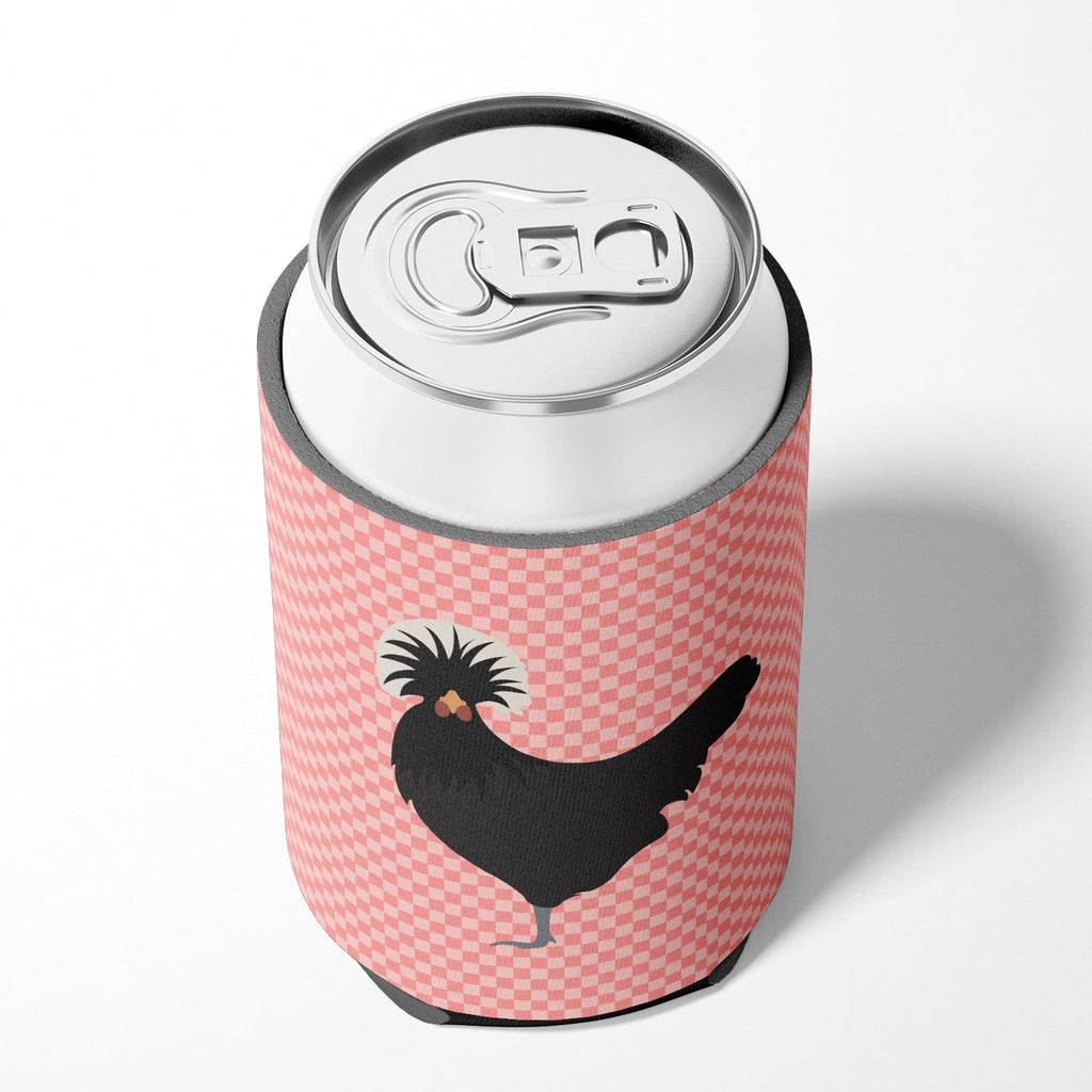 Polish Poland Chicken Pink Check Can or Bottle Hugger Cooler Sleeve for Standard 12 oz Cans, Insulated Foam Beer & Soda Can Hugger Reusable