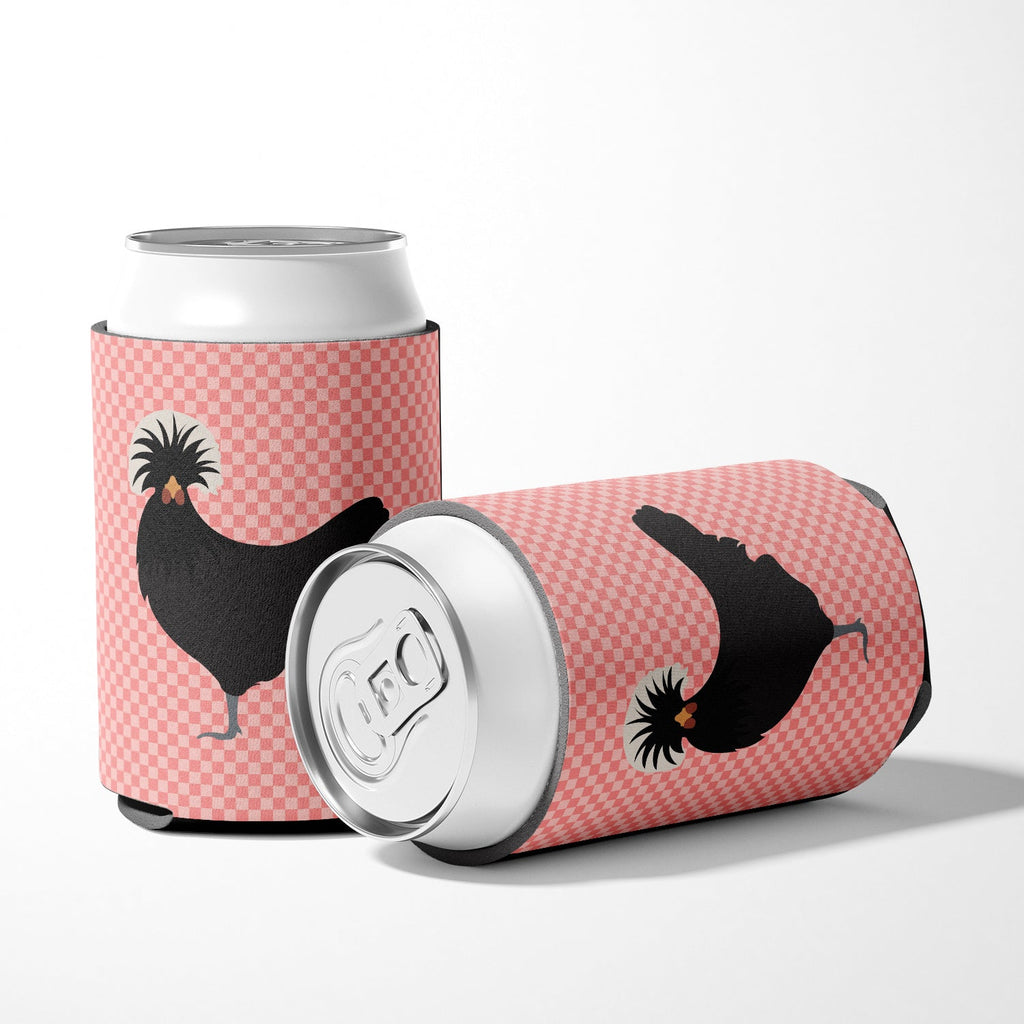 Polish Poland Chicken Pink Check Can or Bottle Hugger Cooler Sleeve for Standard 12 oz Cans, Insulated Foam Beer & Soda Can Hugger Reusable