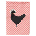 Polish Poland Chicken Pink Check House Flag 28x40 Porch Sleeve Pole Decorative Outside Yard Banner Artwork Wall Hanging, Polyester