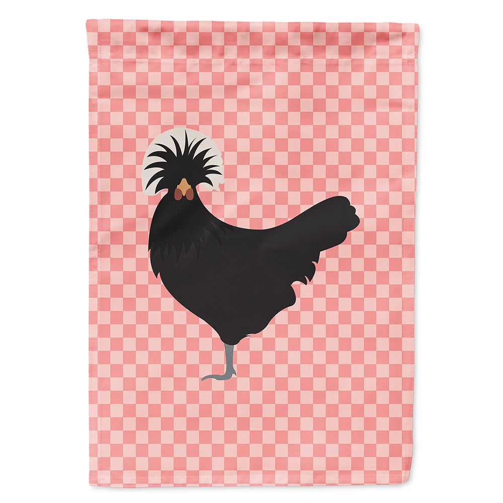 Polish Poland Chicken Pink Check House Flag 28x40 Porch Sleeve Pole Decorative Outside Yard Banner Artwork Wall Hanging, Polyester