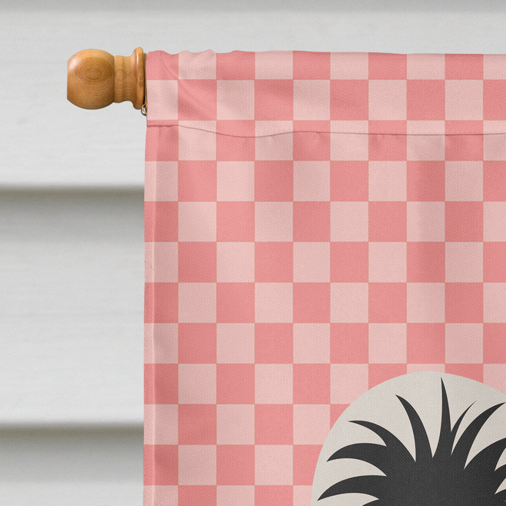 Polish Poland Chicken Pink Check House Flag 28x40 Porch Sleeve Pole Decorative Outside Yard Banner Artwork Wall Hanging, Polyester