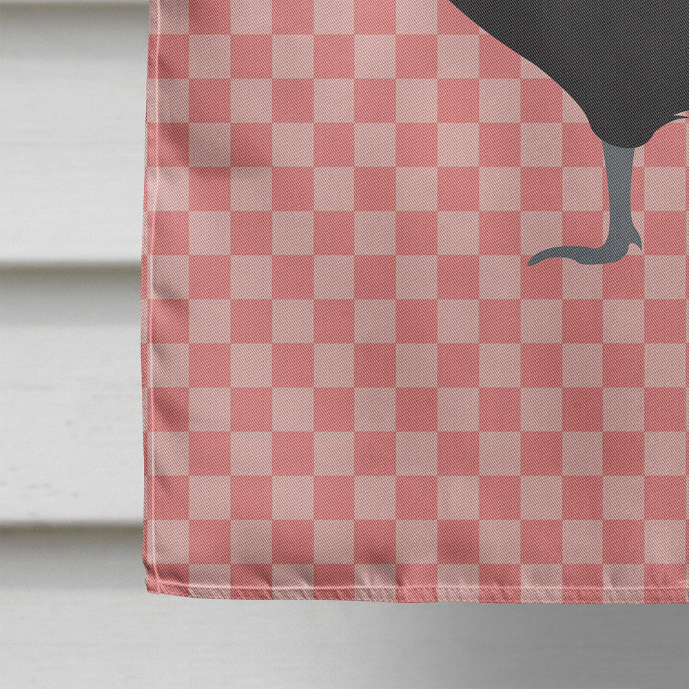 Polish Poland Chicken Pink Check House Flag 28x40 Porch Sleeve Pole Decorative Outside Yard Banner Artwork Wall Hanging, Polyester