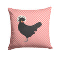 Polish Poland Chicken Pink Check Decorative Throw Pillow 14x14 Indoor Outdoor Accent Cushion, Fabric Cover with Insert for Sofa, Bed, Porch & Living Room