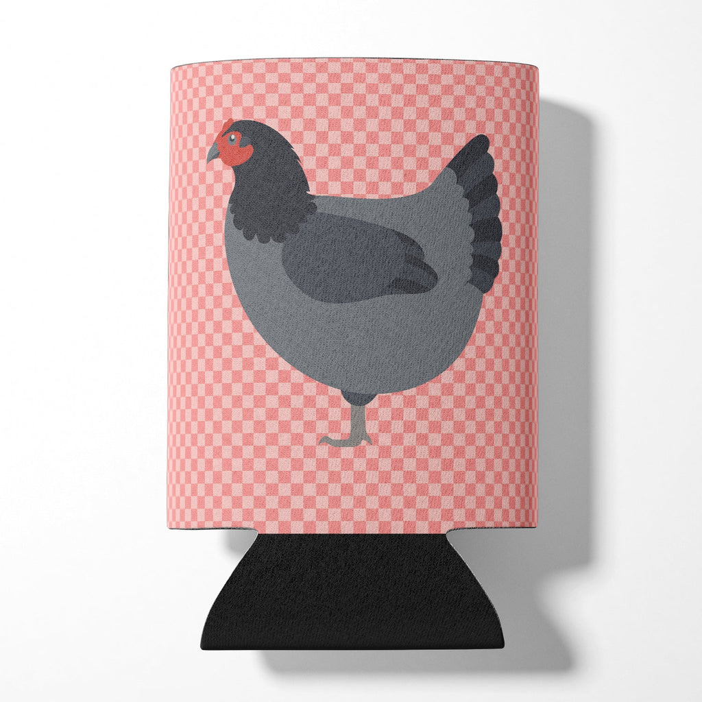 Jersey Giant Chicken Pink Check Can or Bottle Hugger Cooler Sleeve for Standard 12 oz Cans, Insulated Foam Beer & Soda Can Hugger Reusable