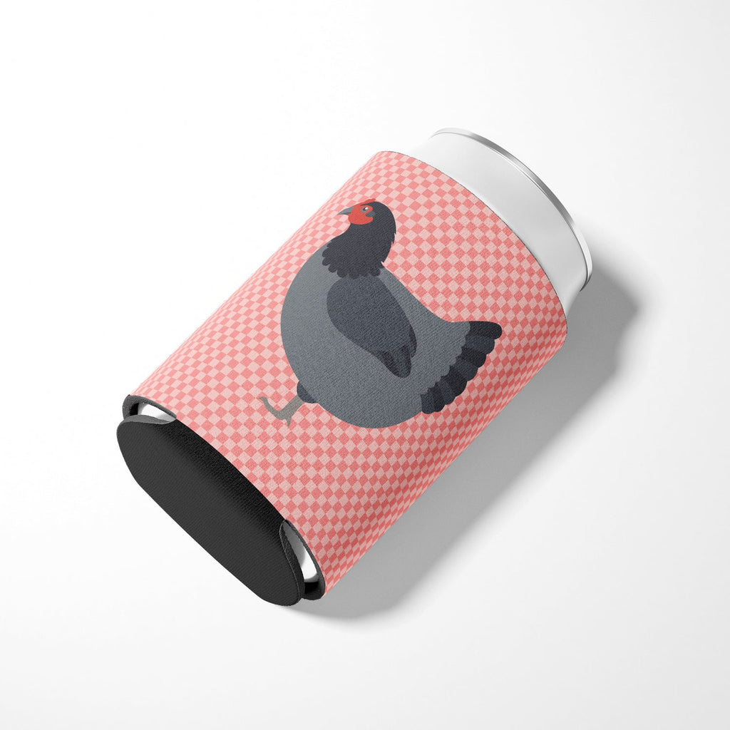 Jersey Giant Chicken Pink Check Can or Bottle Hugger Cooler Sleeve for Standard 12 oz Cans, Insulated Foam Beer & Soda Can Hugger Reusable