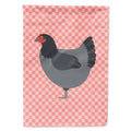 Jersey Giant Chicken Pink Check House Flag 28x40 Porch Sleeve Pole Decorative Outside Yard Banner Artwork Wall Hanging, Polyester