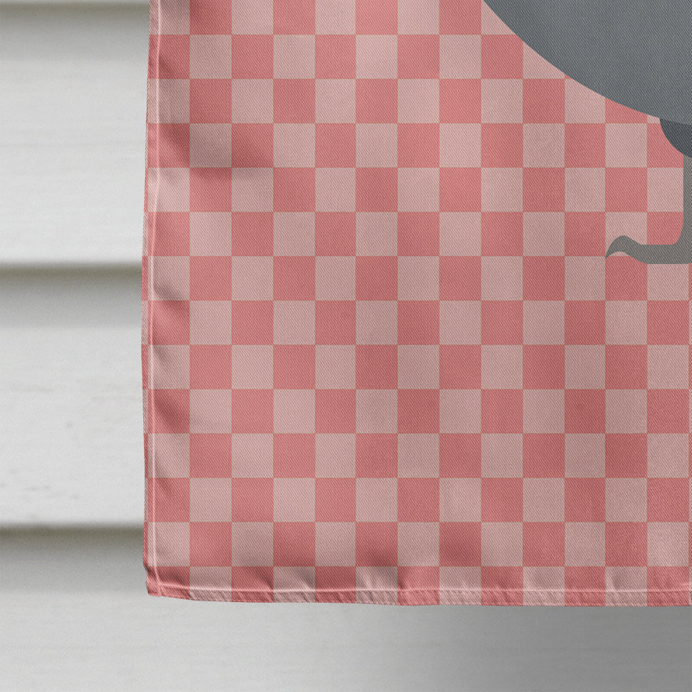 Jersey Giant Chicken Pink Check House Flag 28x40 Porch Sleeve Pole Decorative Outside Yard Banner Artwork Wall Hanging, Polyester