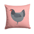 Jersey Giant Chicken Pink Check Decorative Throw Pillow 14x14 Indoor Outdoor Accent Cushion, Fabric Cover with Insert for Sofa, Bed, Porch & Living Room