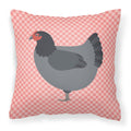 Jersey Giant Chicken Pink Check Decorative Throw Pillow 18x18 Indoor Outdoor Accent Cushion, Fabric Cover with Insert for Sofa, Bed, Porch & Living Room