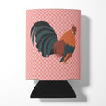Dutch Bantam Chicken Pink Check Can or Bottle Hugger Cooler Sleeve for Standard 12 oz Cans, Insulated Foam Beer & Soda Can Hugger Reusable