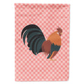 Dutch Bantam Chicken Pink Check House Flag 28x40 Porch Sleeve Pole Decorative Outside Yard Banner Artwork Wall Hanging, Polyester