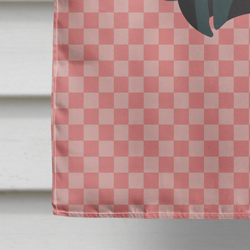 Dutch Bantam Chicken Pink Check House Flag 28x40 Porch Sleeve Pole Decorative Outside Yard Banner Artwork Wall Hanging, Polyester