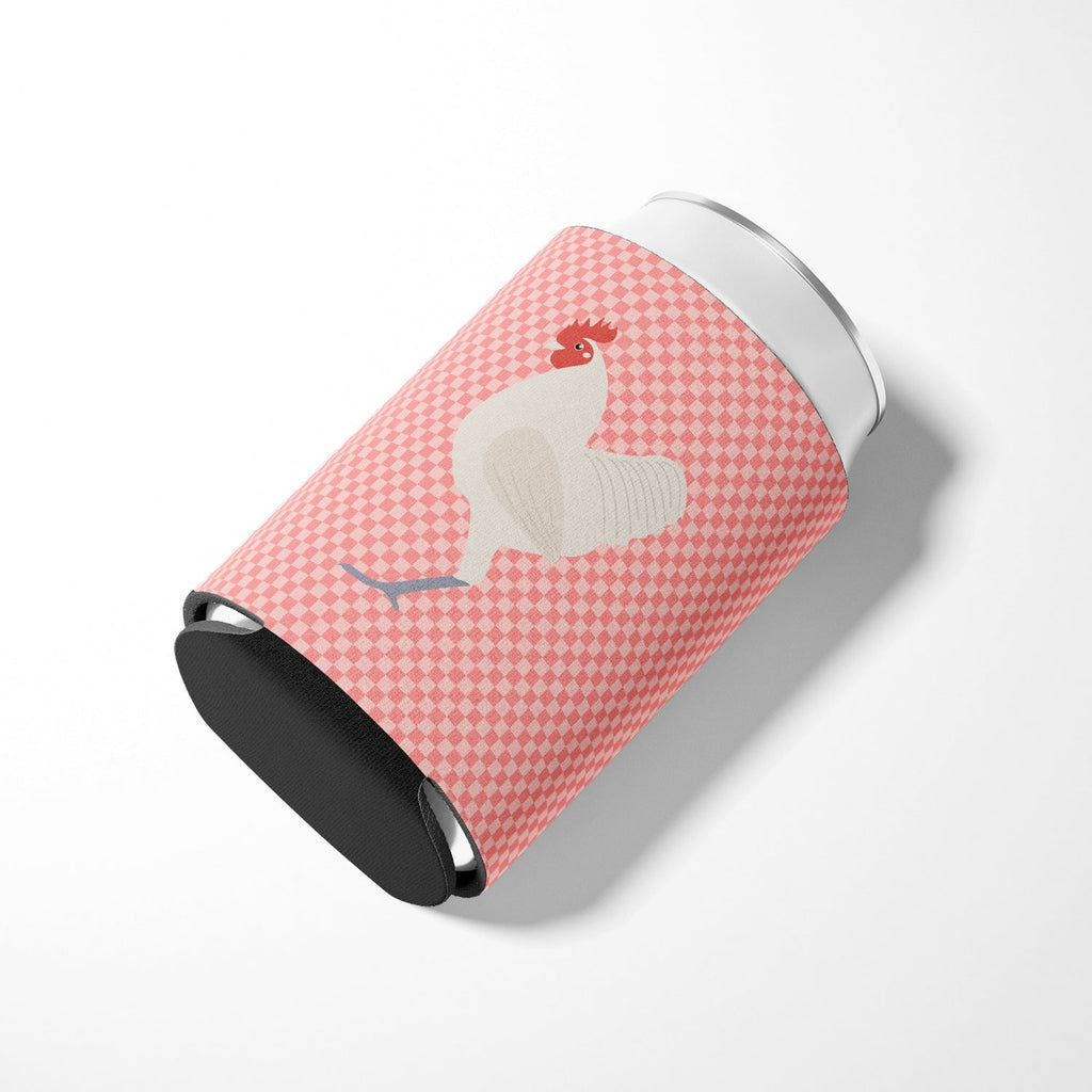 German Langshan Chicken Pink Check Can or Bottle Hugger Cooler Sleeve for Standard 12 oz Cans, Insulated Foam Beer & Soda Can Hugger Reusable