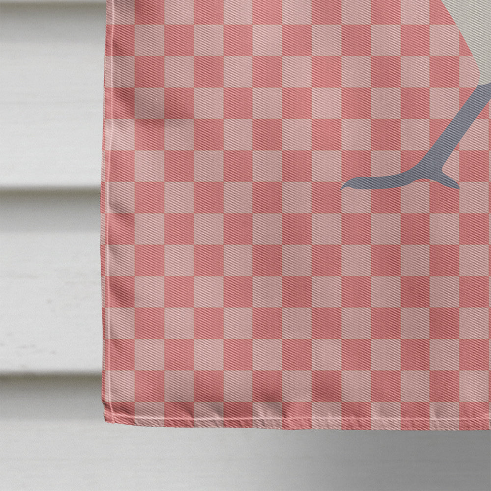 German Langshan Chicken Pink Check House Flag 28x40 Porch Sleeve Pole Decorative Outside Yard Banner Artwork Wall Hanging, Polyester