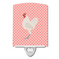 German Langshan Chicken Pink Check Ceramic Night Light Compact, UL-Certified, Ideal for Bedroom, Bathroom, Nursery, Hallway, Kitchen, 6x4x3, Multicolor