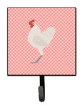 German Langshan Chicken Pink Check Leash or Key Holder Wall Hooks, Key Hooks Holder, Coat Rack Wall Mount, Coat Hooks, Hooks for Hanging Keys, Towels, Aprons, Leashes