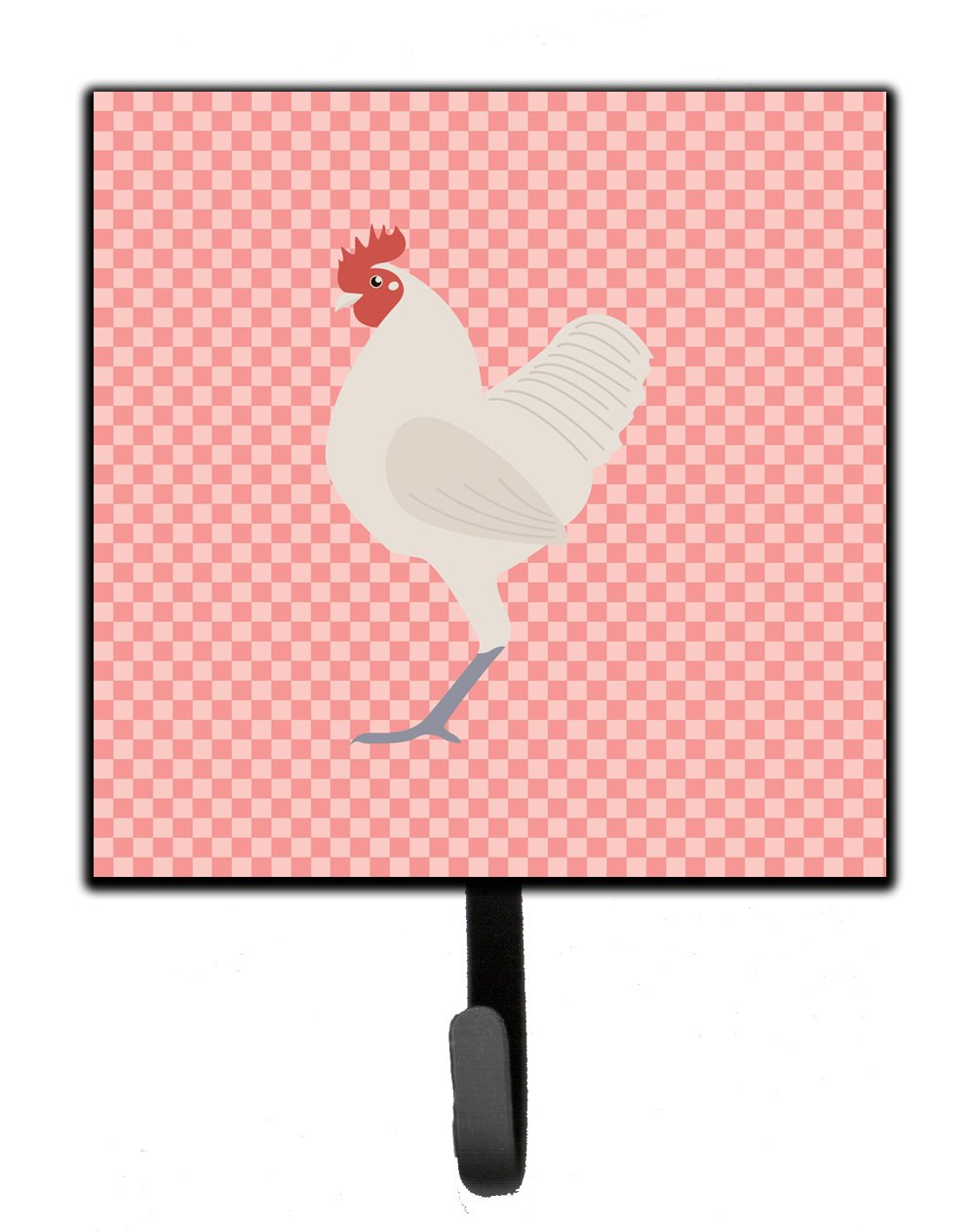 German Langshan Chicken Pink Check Leash or Key Holder Wall Hooks, Key Hooks Holder, Coat Rack Wall Mount, Coat Hooks, Hooks for Hanging Keys, Towels, Aprons, Leashes