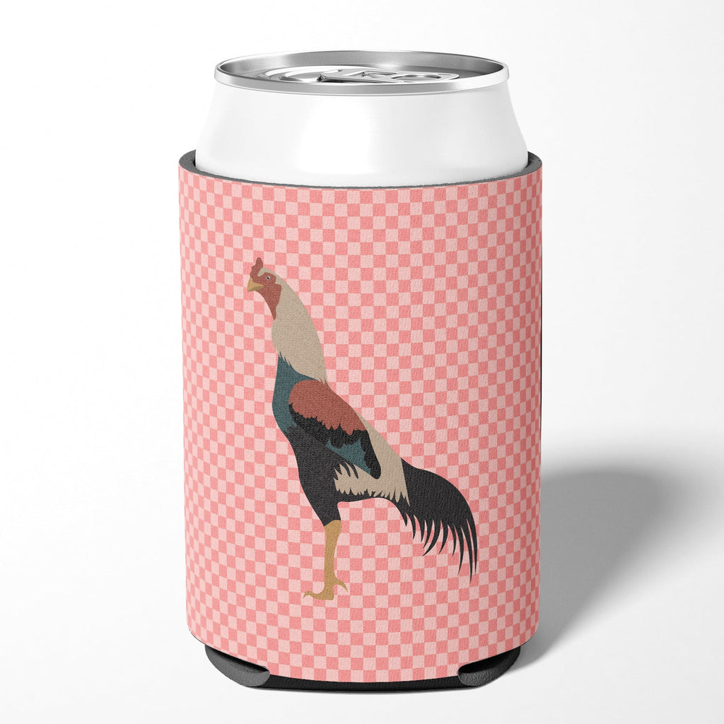 Kulang Chicken Pink Check Can or Bottle Hugger Cooler Sleeve for Standard 12 oz Cans, Insulated Foam Beer & Soda Can Hugger Reusable