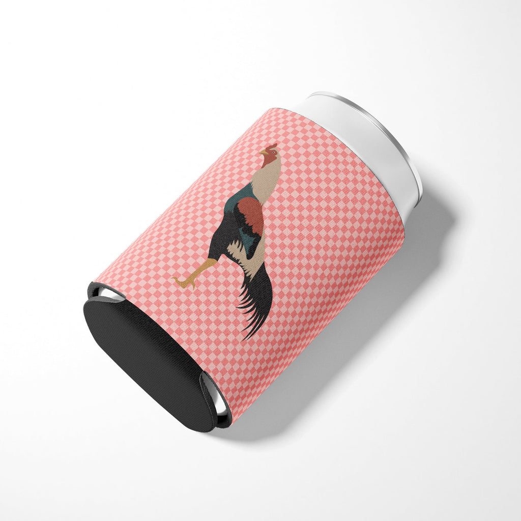 Kulang Chicken Pink Check Can or Bottle Hugger Cooler Sleeve for Standard 12 oz Cans, Insulated Foam Beer & Soda Can Hugger Reusable