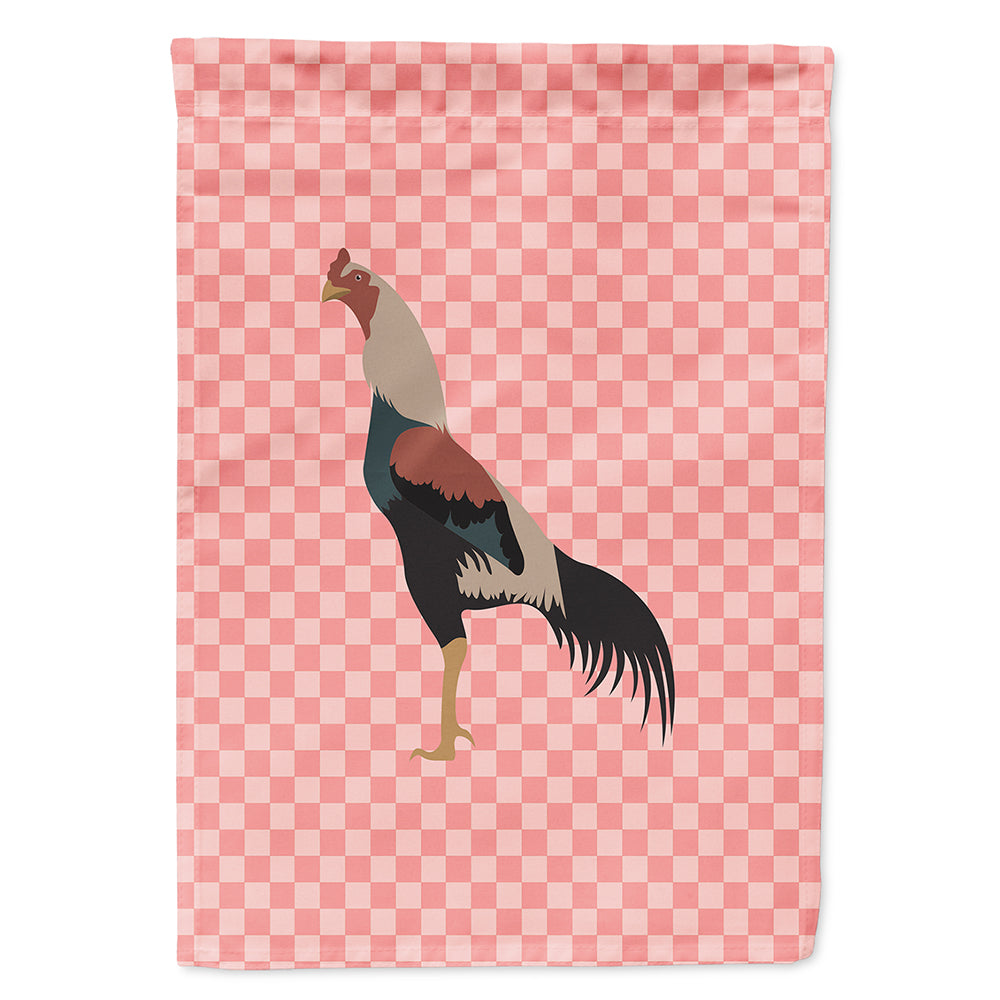 Kulang Chicken Pink Check House Flag 28x40 Porch Sleeve Pole Decorative Outside Yard Banner Artwork Wall Hanging, Polyester