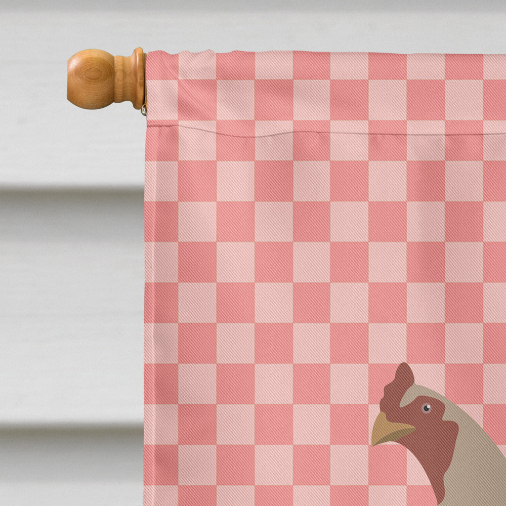 Kulang Chicken Pink Check House Flag 28x40 Porch Sleeve Pole Decorative Outside Yard Banner Artwork Wall Hanging, Polyester