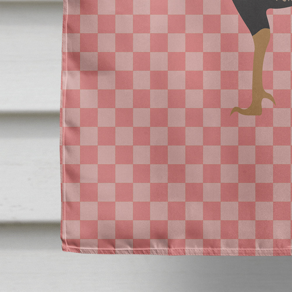 Kulang Chicken Pink Check House Flag 28x40 Porch Sleeve Pole Decorative Outside Yard Banner Artwork Wall Hanging, Polyester