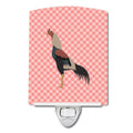 Kulang Chicken Pink Check Ceramic Night Light Compact, UL-Certified, Ideal for Bedroom, Bathroom, Nursery, Hallway, Kitchen, 6x4x3, Multicolor