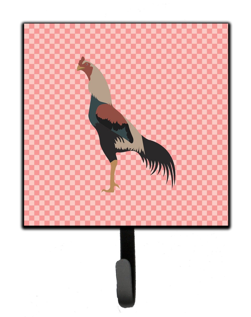 Kulang Chicken Pink Check Leash or Key Holder Wall Hooks, Key Hooks Holder, Coat Rack Wall Mount, Coat Hooks, Hooks for Hanging Keys, Towels, Aprons, Leashes