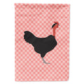 Naked Neck Chicken Pink Check House Flag 28x40 Porch Sleeve Pole Decorative Outside Yard Banner Artwork Wall Hanging, Polyester