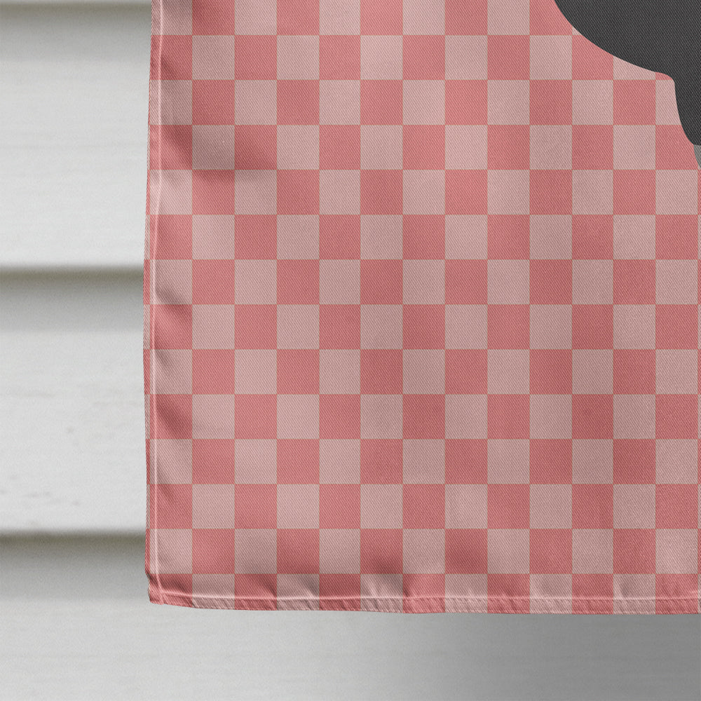 Naked Neck Chicken Pink Check House Flag 28x40 Porch Sleeve Pole Decorative Outside Yard Banner Artwork Wall Hanging, Polyester