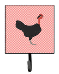 Naked Neck Chicken Pink Check Leash or Key Holder Wall Hooks, Key Hooks Holder, Coat Rack Wall Mount, Coat Hooks, Hooks for Hanging Keys, Towels, Aprons, Leashes