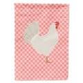 Leghorn Chicken Pink Check House Flag 28x40 Porch Sleeve Pole Decorative Outside Yard Banner Artwork Wall Hanging, Polyester