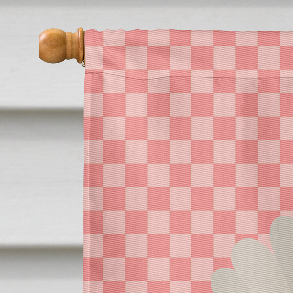 Leghorn Chicken Pink Check House Flag 28x40 Porch Sleeve Pole Decorative Outside Yard Banner Artwork Wall Hanging, Polyester