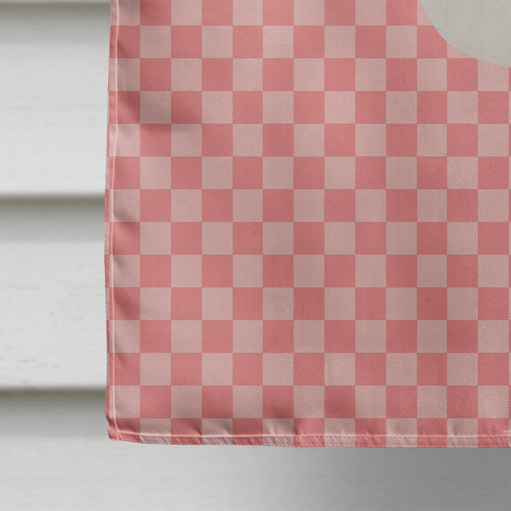 Leghorn Chicken Pink Check House Flag 28x40 Porch Sleeve Pole Decorative Outside Yard Banner Artwork Wall Hanging, Polyester