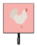 Leghorn Chicken Pink Check Leash or Key Holder Wall Hooks, Key Hooks Holder, Coat Rack Wall Mount, Coat Hooks, Hooks for Hanging Keys, Towels, Aprons, Leashes