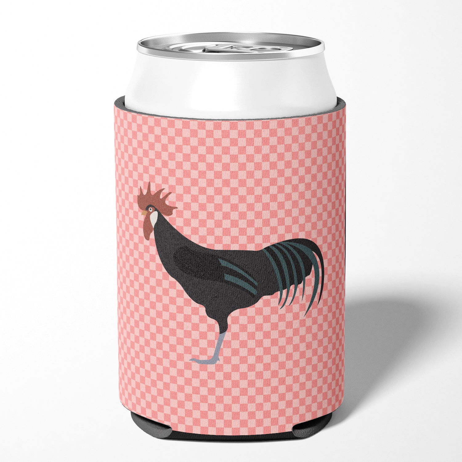 Minorca Ctalalan Chicken Pink Check Can or Bottle Hugger Cooler Sleeve for Standard 12 oz Cans, Insulated Foam Beer & Soda Can Hugger Reusable
