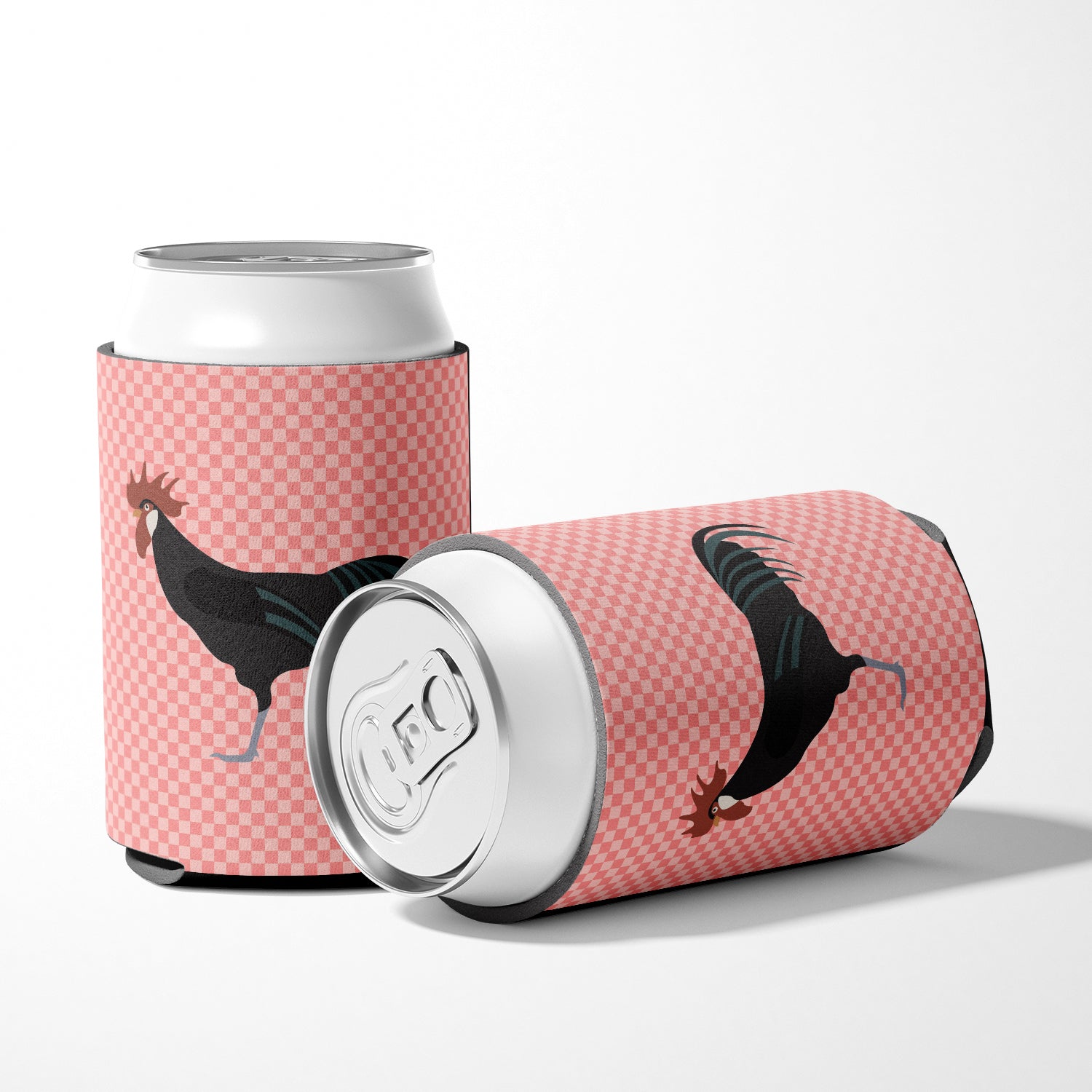 Minorca Ctalalan Chicken Pink Check Can or Bottle Hugger Cooler Sleeve for Standard 12 oz Cans, Insulated Foam Beer & Soda Can Hugger Reusable
