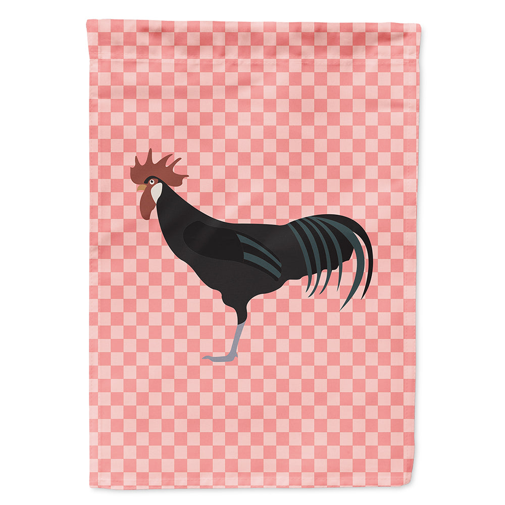 Minorca Ctalalan Chicken Pink Check House Flag 28x40 Porch Sleeve Pole Decorative Outside Yard Banner Artwork Wall Hanging, Polyester
