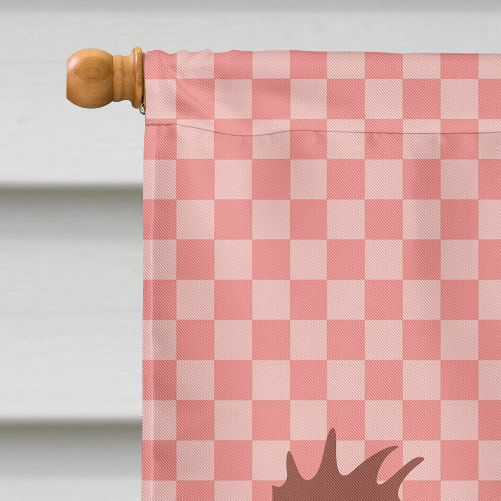 Minorca Ctalalan Chicken Pink Check House Flag 28x40 Porch Sleeve Pole Decorative Outside Yard Banner Artwork Wall Hanging, Polyester