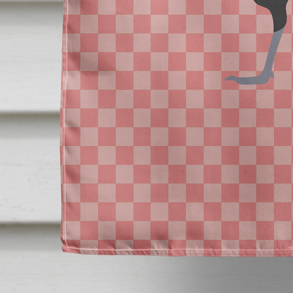 Minorca Ctalalan Chicken Pink Check House Flag 28x40 Porch Sleeve Pole Decorative Outside Yard Banner Artwork Wall Hanging, Polyester