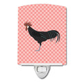 Minorca Ctalalan Chicken Pink Check Ceramic Night Light Compact, UL-Certified, Ideal for Bedroom, Bathroom, Nursery, Hallway, Kitchen, 6x4x3, Multicolor