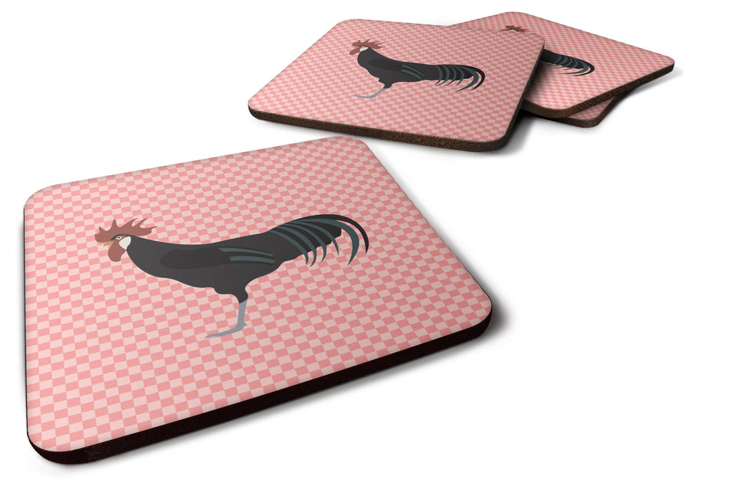 Minorca Ctalalan Chicken Pink Check Foam Coasters Set of 4 Cup Coasters for Indoor Outdoor, Tabletop Protection, Anti Slip, Mouse pad Material