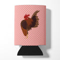 Malaysian Serama Chicken Pink Check Can or Bottle Hugger Cooler Sleeve for Standard 12 oz Cans, Insulated Foam Beer & Soda Can Hugger Reusable