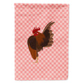 Malaysian Serama Chicken Pink Check House Flag 28x40 Porch Sleeve Pole Decorative Outside Yard Banner Artwork Wall Hanging, Polyester