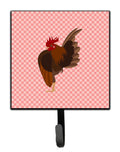 Malaysian Serama Chicken Pink Check Leash or Key Holder Wall Hooks, Key Hooks Holder, Coat Rack Wall Mount, Coat Hooks, Hooks for Hanging Keys, Towels, Aprons, Leashes