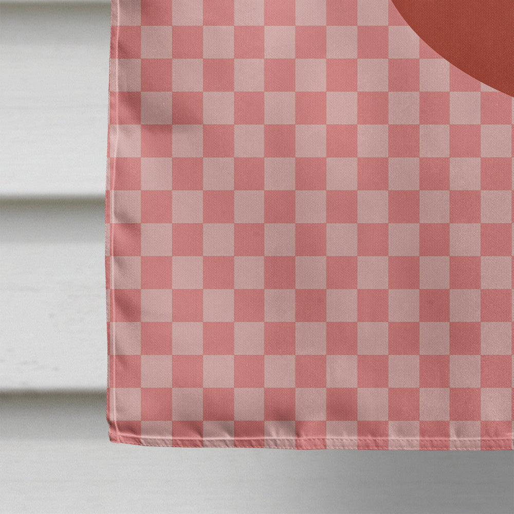 New Hampshire Red Chicken Pink Check House Flag 28x40 Porch Sleeve Pole Decorative Outside Yard Banner Artwork Wall Hanging, Polyester