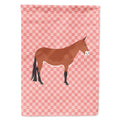 Mule Pink Check House Flag 28x40 Porch Sleeve Pole Decorative Outside Yard Banner Artwork Wall Hanging, Polyester